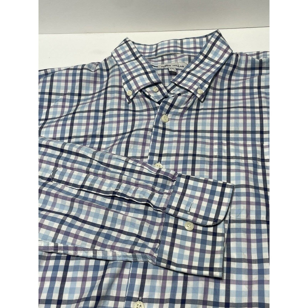 Peter‎ Millar Shirt Button Down Men’s 2XL Gingham Check Long Sleeve